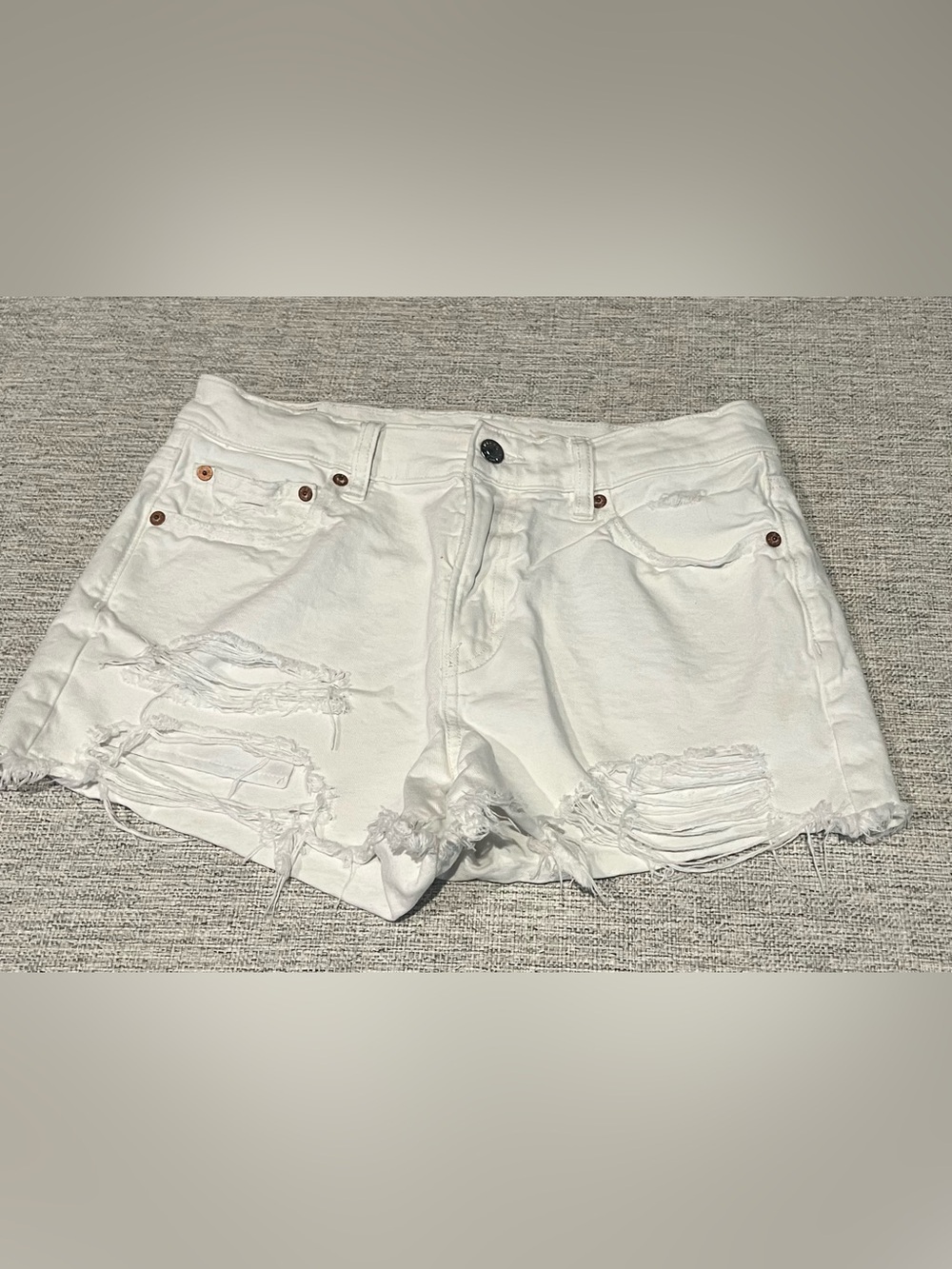 White Distressed Women’s Denim Shorts